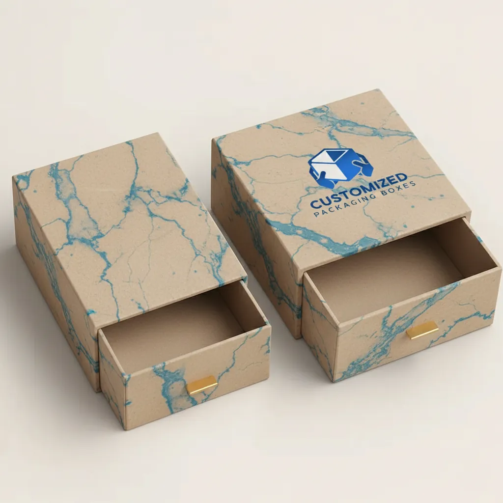 A corrugated cardboard belt box features a minimalistic design, suggesting a focus on product protection and brand recognition.