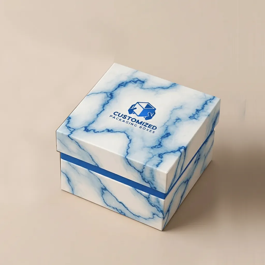 A close-up of a hair bonnet box with a patterned design, showcasing its packaging style.
