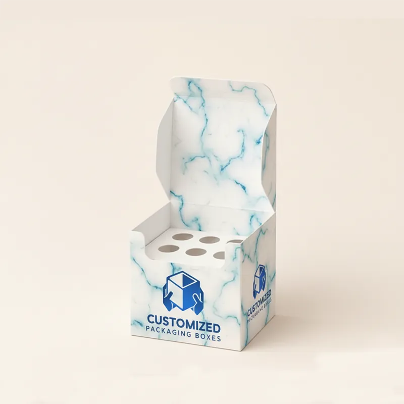 Cake pop box with individual compartments, likely for gifting or bakery display, designed in a simple, clean style.
