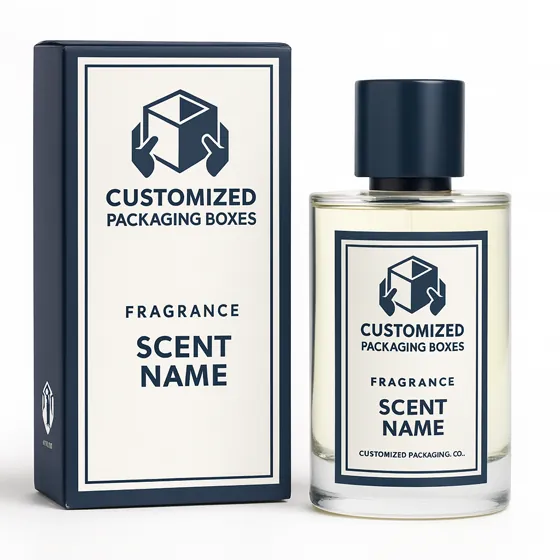 A slim 100ml bottle box featuring a sophisticated design, likely for cosmetics or pharmaceuticals, displayed against a neutral backdrop.
