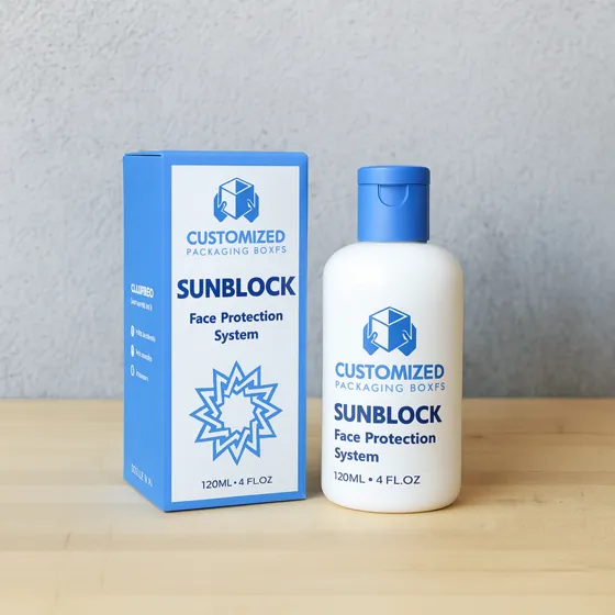A simple, unbranded box with a clear label area, likely for packaging a 120ml bottle.
