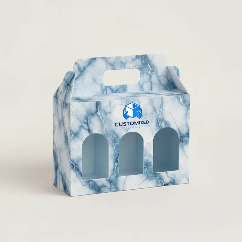 Candle packaging box with a window to view the candle inside, offering a glimpse of the product.
