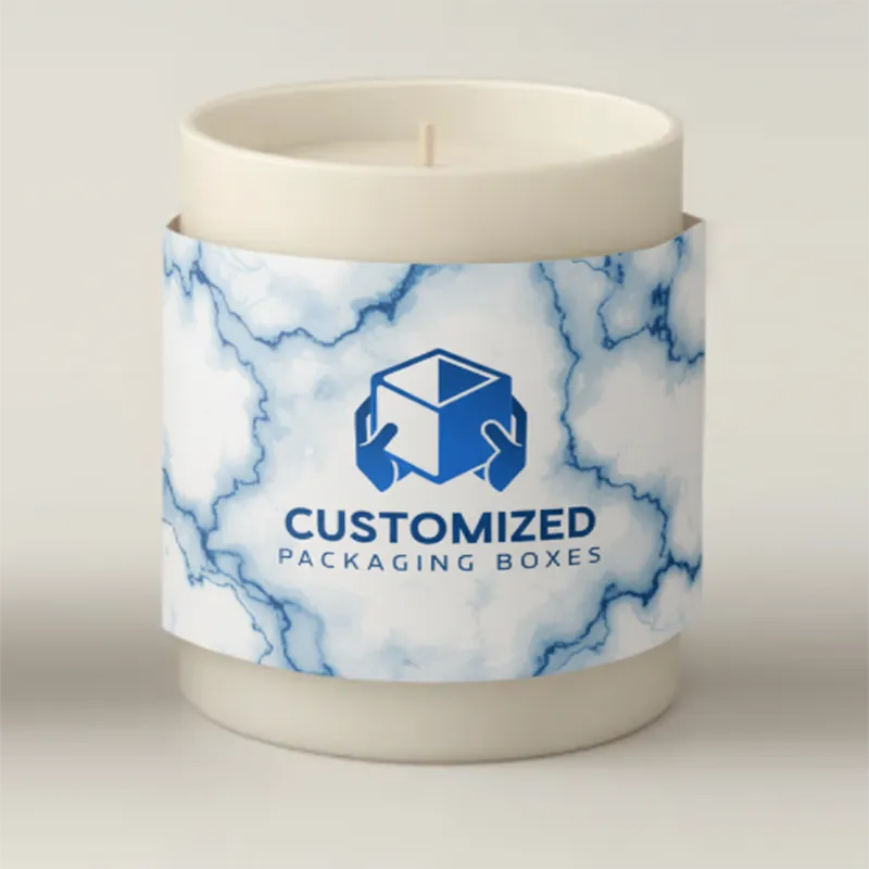 Candle sleeve packaging with packaging box style 2, featuring detailed printed designs and secure construction.
