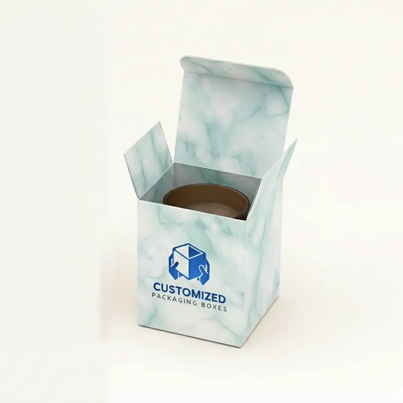 A jar candle box, style 2, with decorative patterns for product packaging and display.
