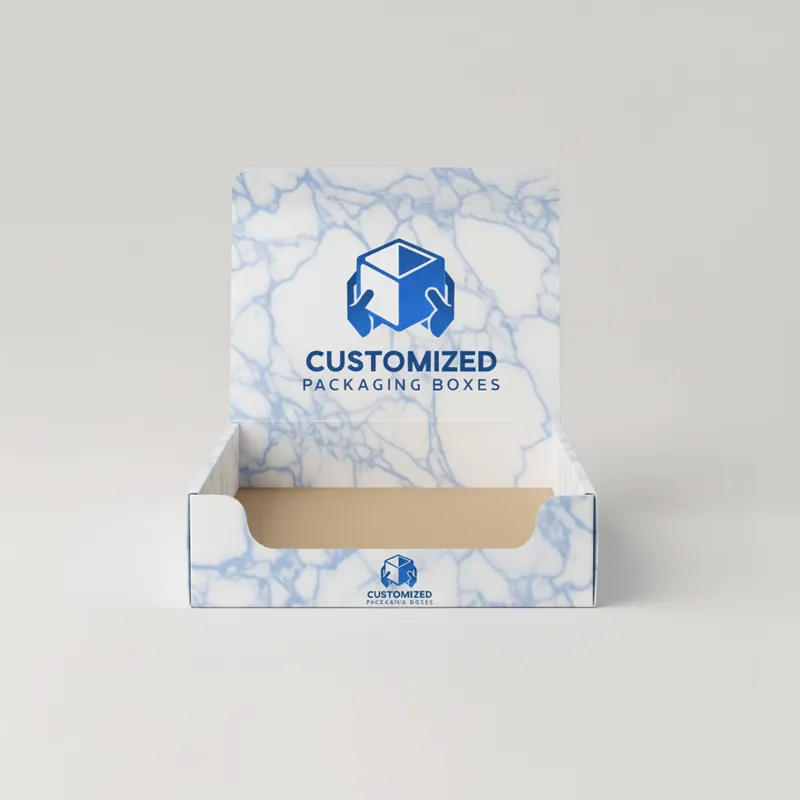 A cardboard tray-style produce box, showcasing a simple and functional packaging solution. 
