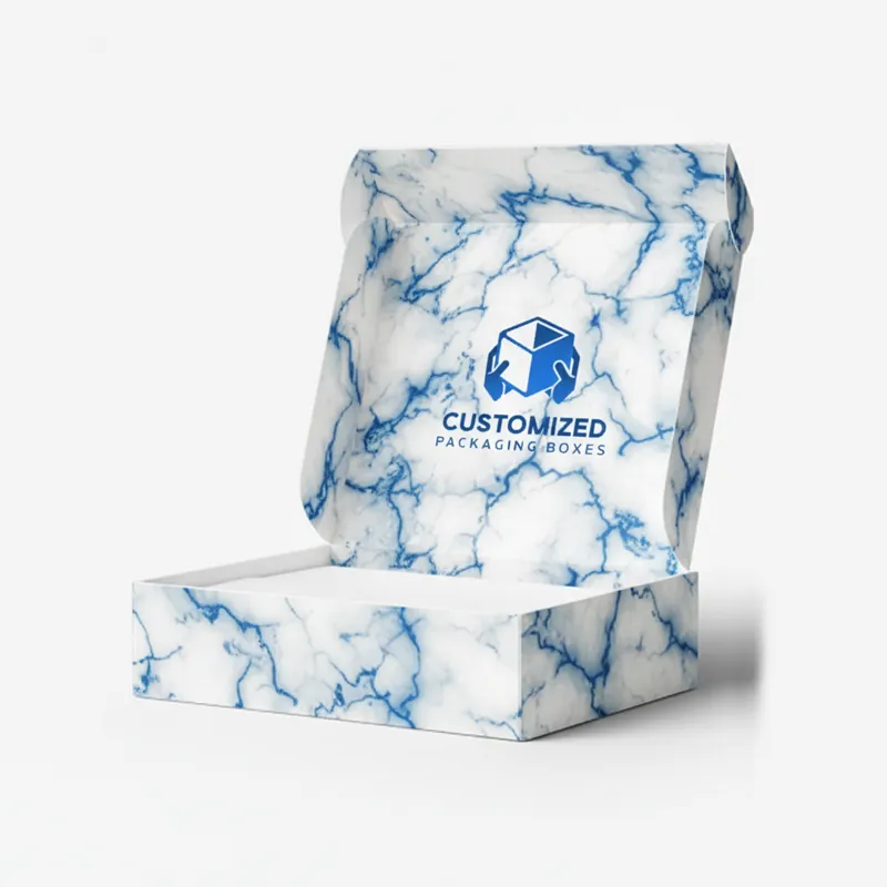 A corrugated cardboard packaging box, style four, commonly used for shipping produce.