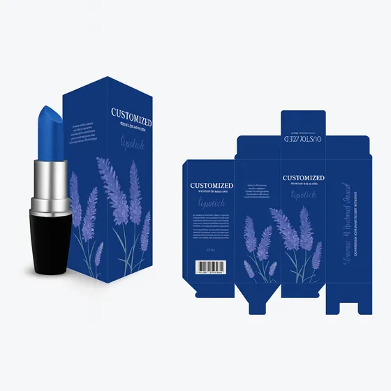 A makeup box with a lipstick packaging design, showcasing a possible style for lipstick boxes.
