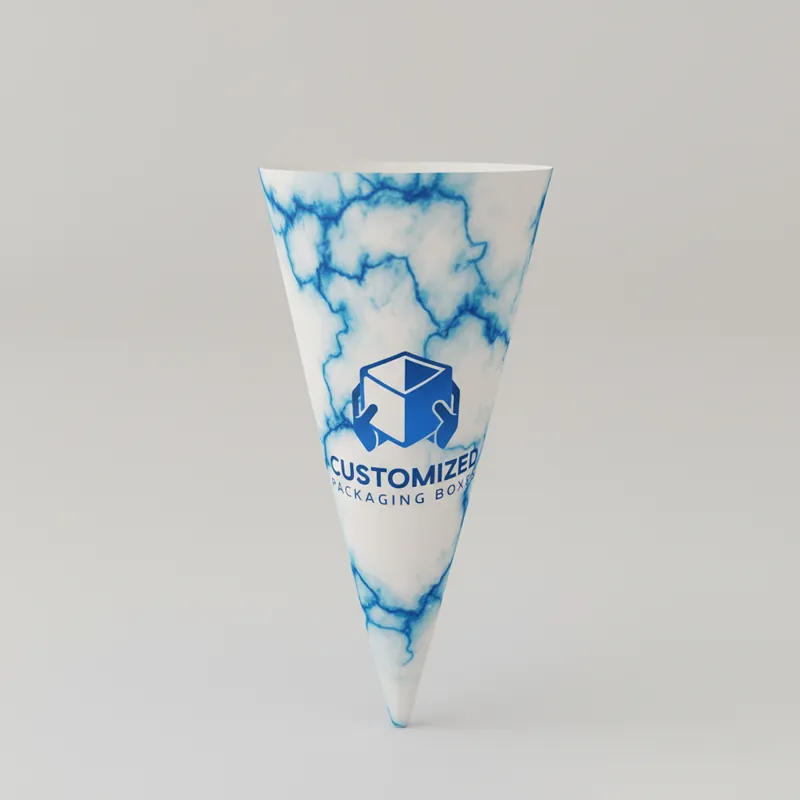 A packaging box featuring an ice cream cone sleeve, showcasing style 2 in a simple, clean design.
