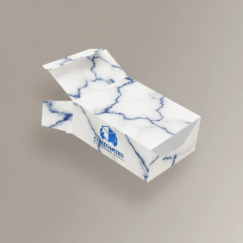 Open brown corrugated auto-bottom-lock box, empty and erected, highlighting its pre-glued locking bottom flaps.