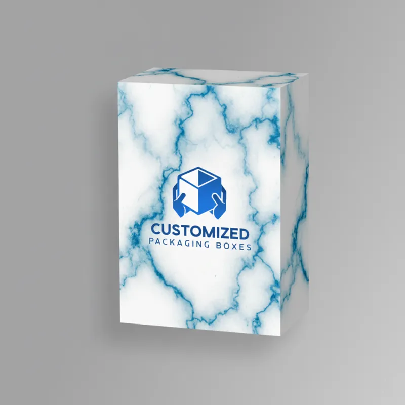 A white, die-cut auto-bottom lock box, partially assembled to show its interlocking bottom panels and side flaps.