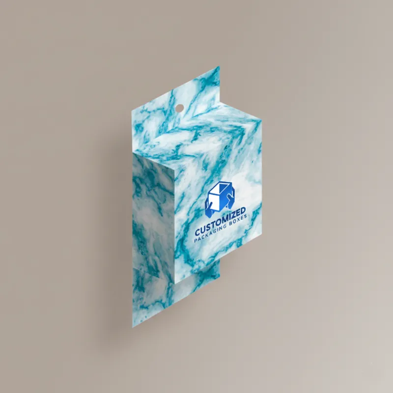 Corrugated cardboard packaging box with a multi-purpose display header.