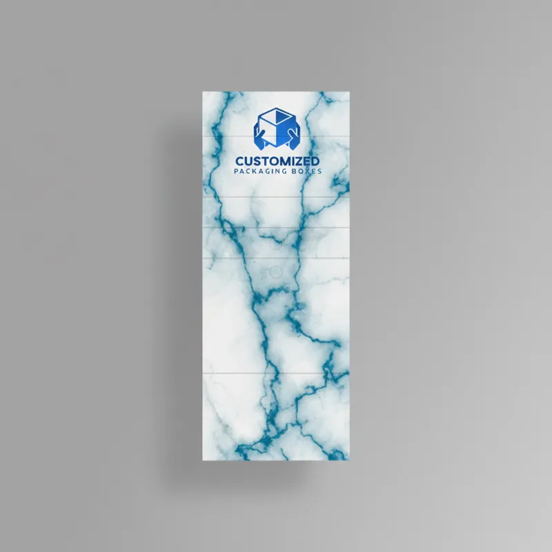 Brown, open-top corrugated cardboard box with a white multi-purpose header template, commonly used for produce.